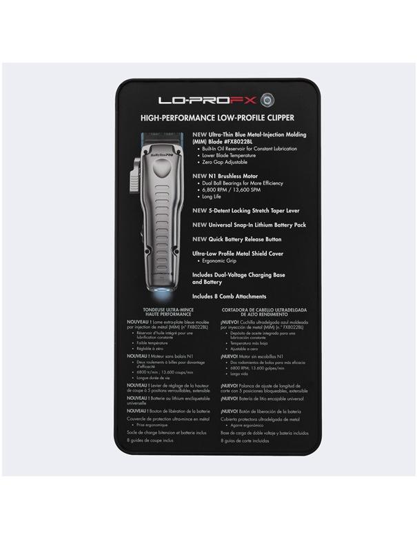 Tondeuse à cheveux BabylissPro Fxone Lo-profx haute performance à profil bas, argentée