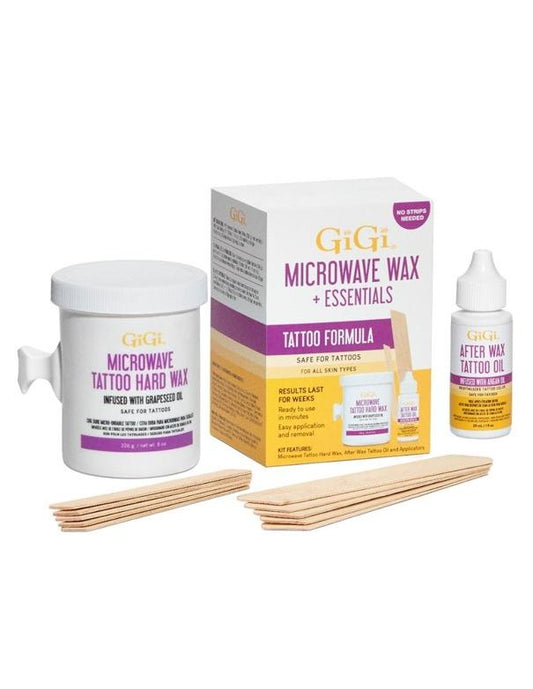 Kit de cire à micro-ondes GiGi et formule de tatouage Essentials