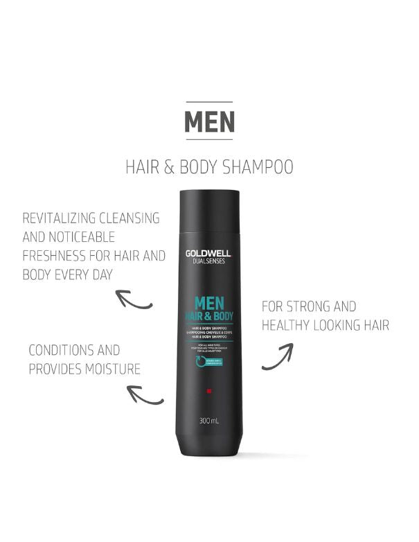 Shampoing corps et cheveux Goldwell Dualsenses Men - 300 ml