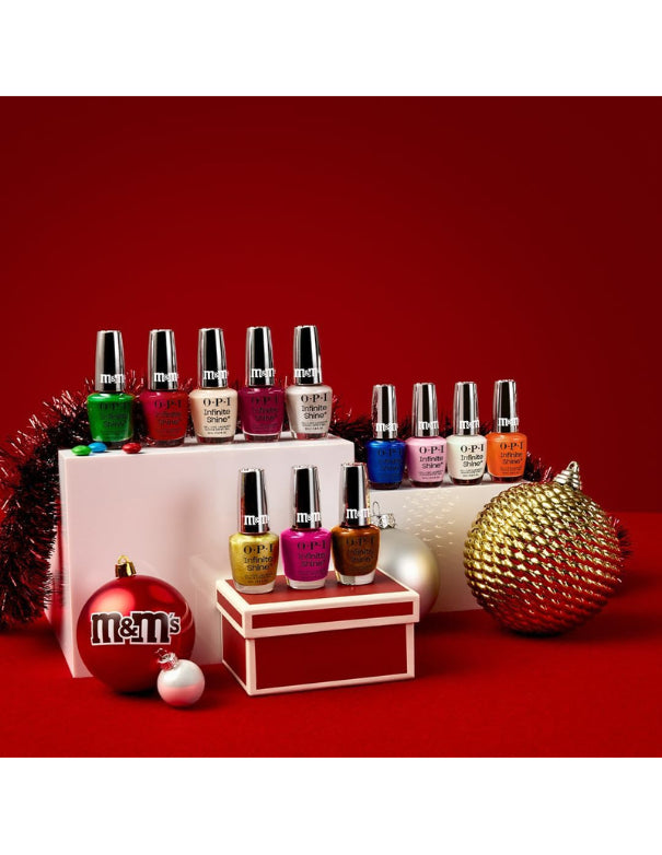 OPI x M&M's Infinite Shine Under the Tree-t