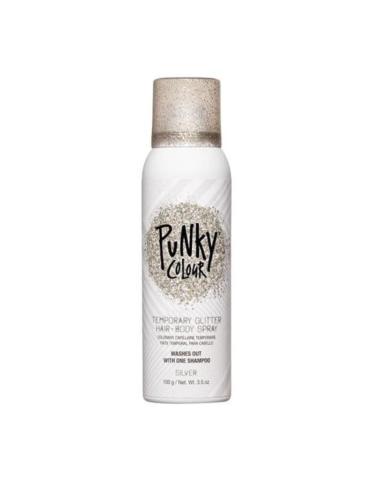 Punky Colour Temporary Glitter Hair & Body Spray Silver - 100g