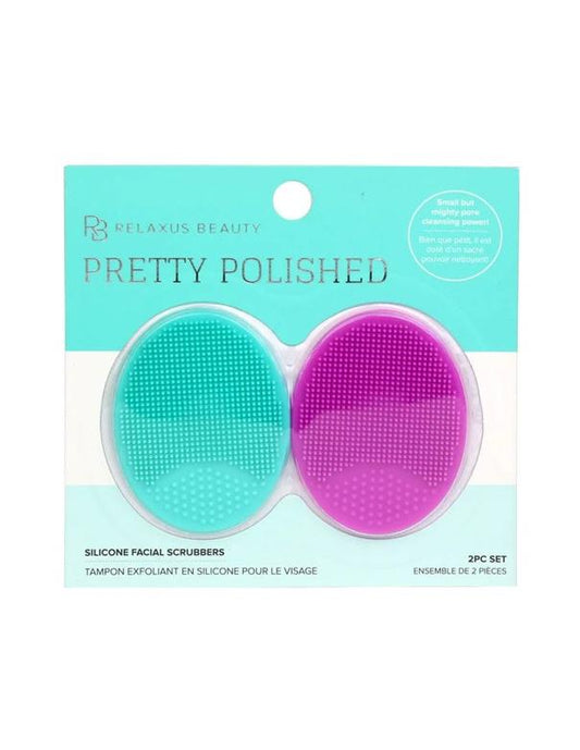 Brosse exfoliante pour le visage Relaxus Pretty Polished Silicone, lot de 2