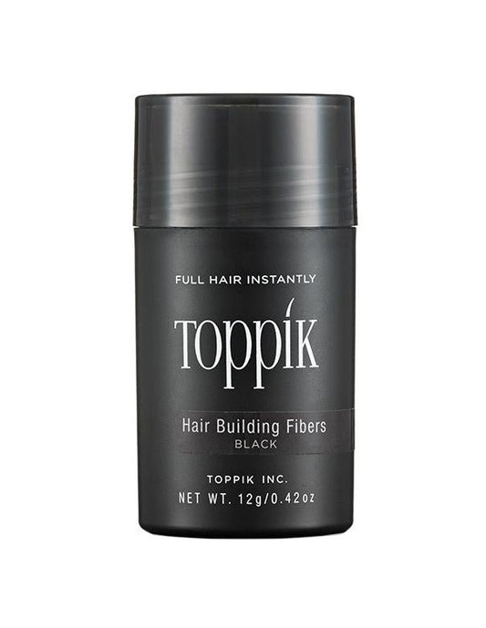 Toppik hair building fibers container on a white background