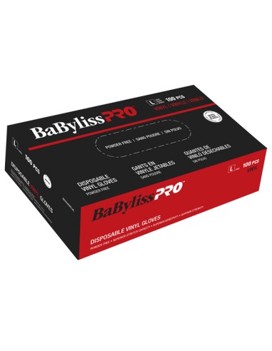 BabylissPro Disposable Vinyl Gloves Large White