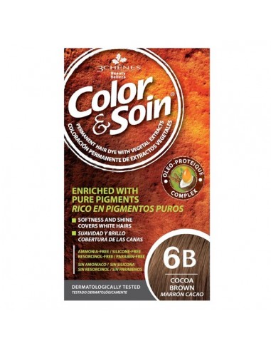 COLOR & SOIN Natural Ammonia Free Hair Color Kit - 6B Cocoa Brown