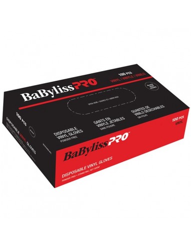 BabylissPro Disposable Vinyl Gloves Large Black