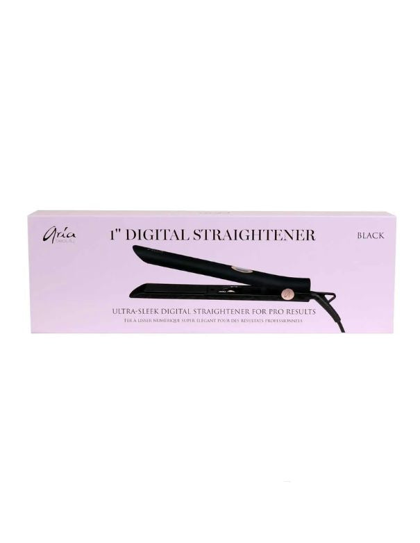 Aria Ultra Sleek Black Digital Hair Straightener 1"