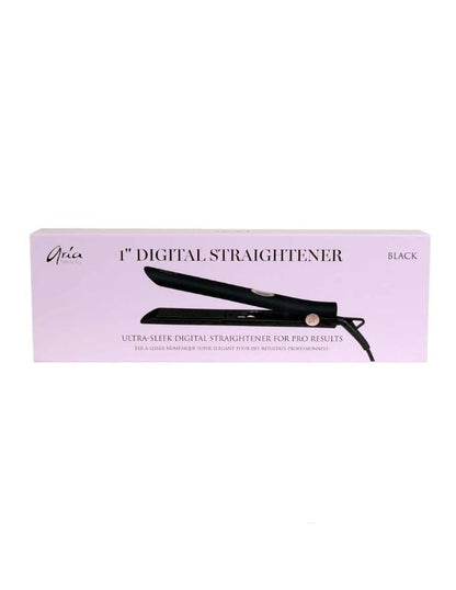 Aria Ultra Sleek Black Digital Hair Straightener 1"