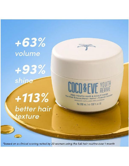 Coco &amp; Eve Youth Revive Pro Youth Masque Cheveux et Cuir Chevelu - 212 ml