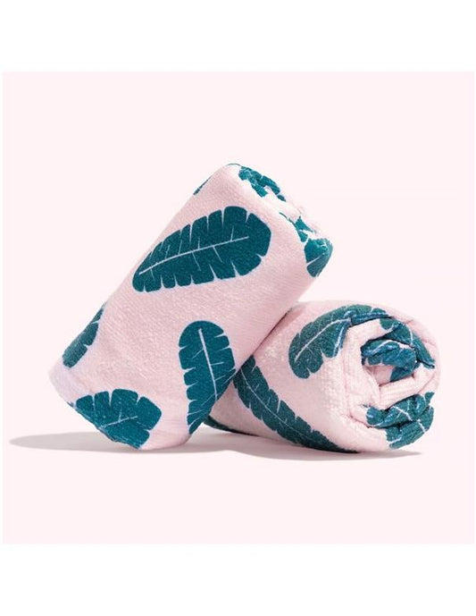 Coco & Eve Microfibre Hair Towel Wrap Leaf Print