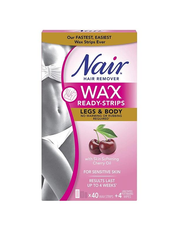 Nair Wax Ready Strips for Legs & Body Cherry Oil