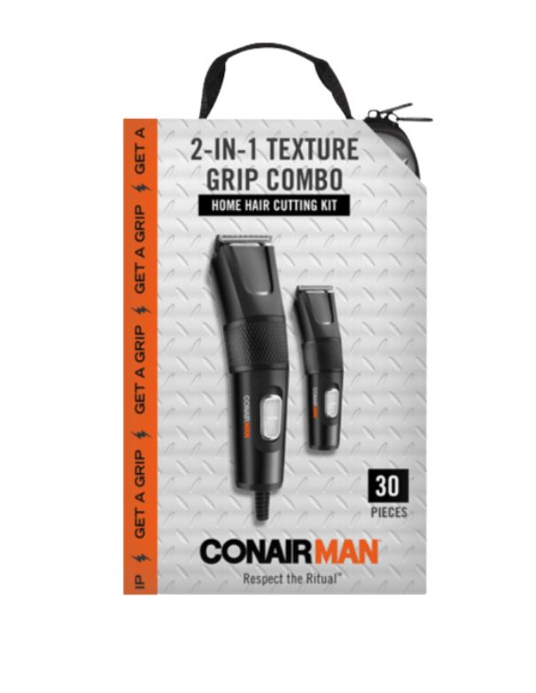 Kit de coupe de cheveux à domicile 2 en 1 Conair Man Texture Grip Combo