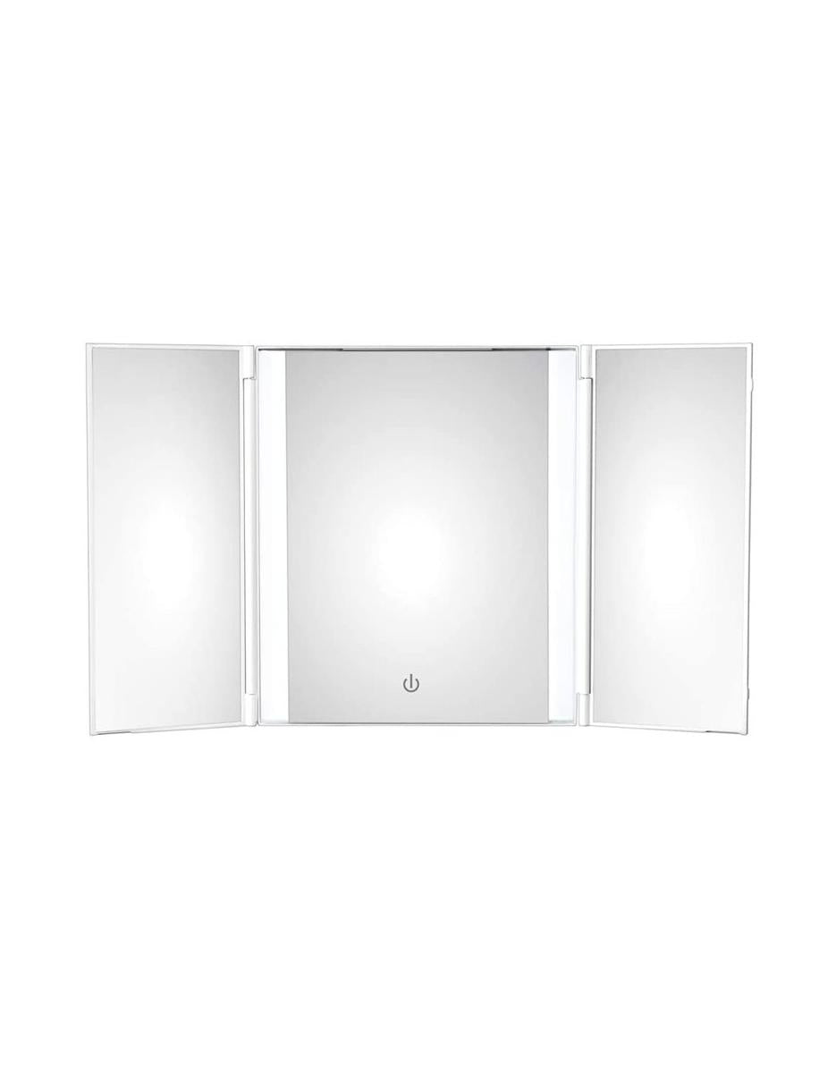 Miroir cosmétique à LED à trois volets Conair