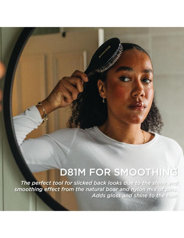 Brosse coussinée en nylon et poils de sanglier Denman