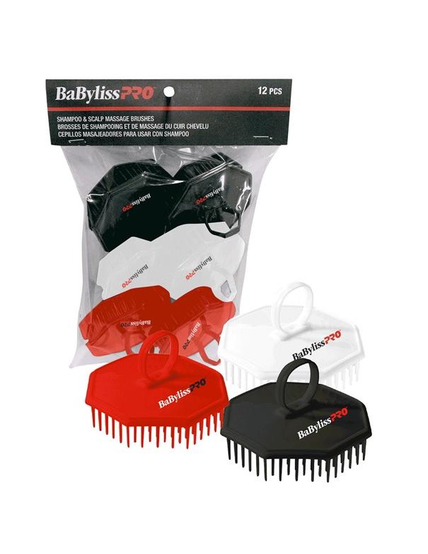 Lot de 12 brosses à shampoing et de massage BabylissPro