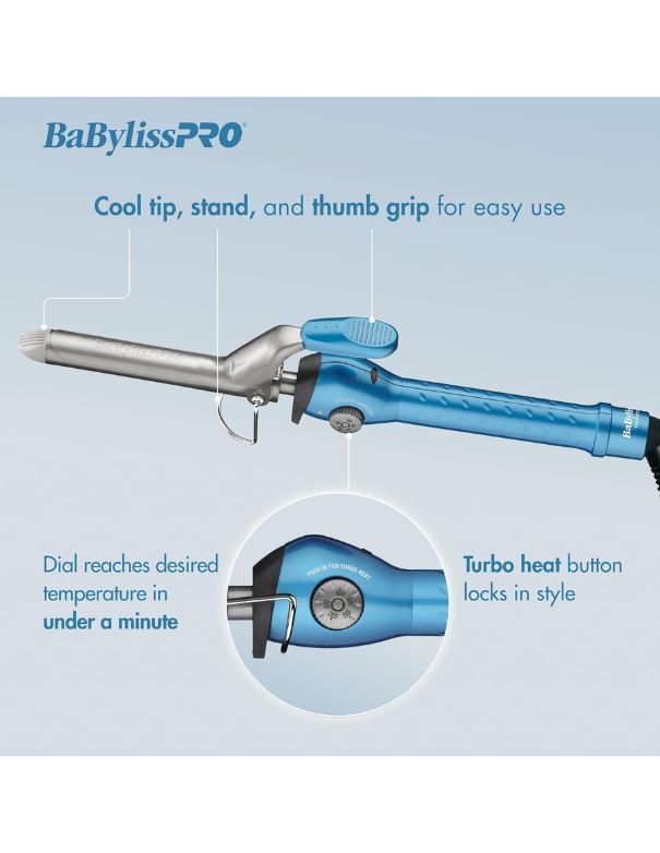 BabylissPRO Clip-Clipless Curling Iron 1 inch - BABNT5100CSC