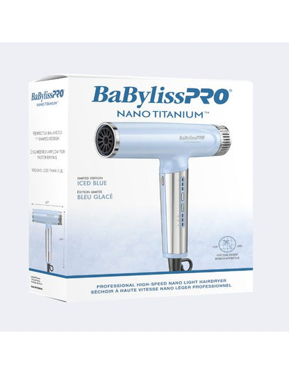 BaBylissPRO Nano Titanium High-Speed Nano Light Hairdryer (Iced Blue - Limited Edition)