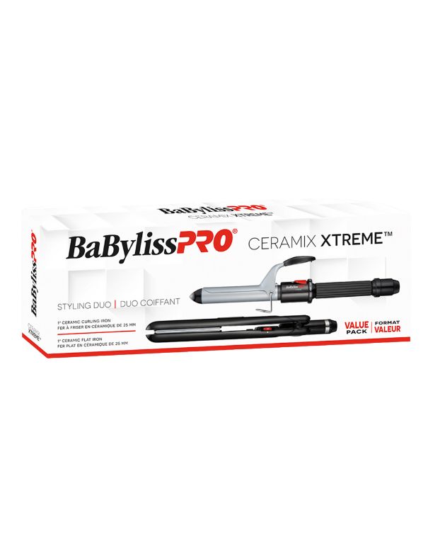 BaBylissPro Ceramix Xtreme Curling Iron and Flat Iron Duo