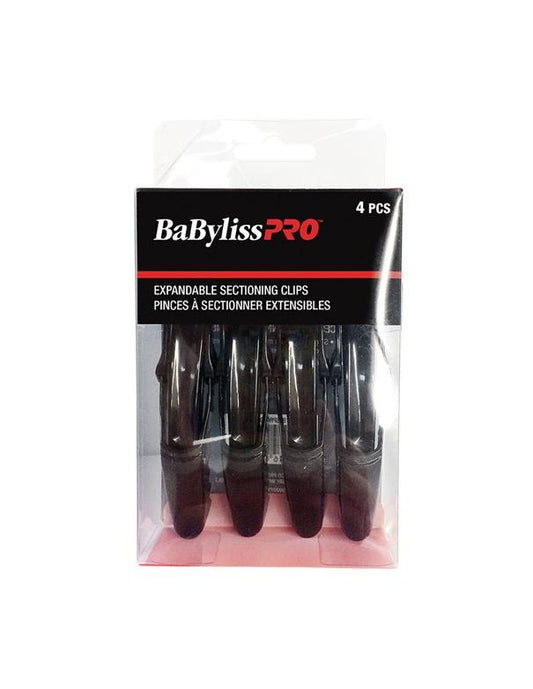 BaBylissPro Expandable Sectioning Clips Black 4pc