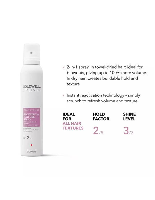 Goldwell StyleSign Heat Styling Blowout & Texture Spray - 200ml