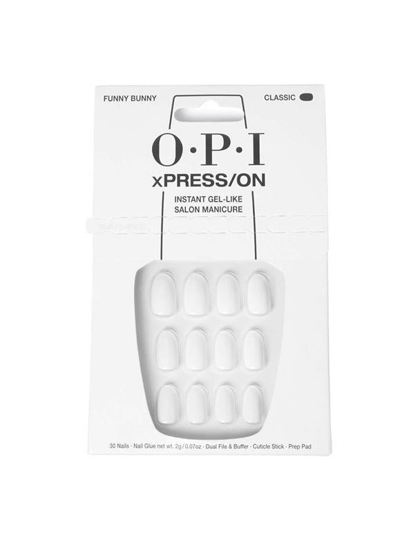 Ongles courts OPI xPRESS-ON en forme de lapin drôle