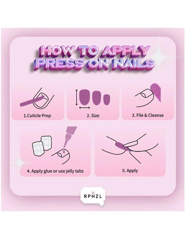 RPNZL Press-on Toenail Kit - Snow White