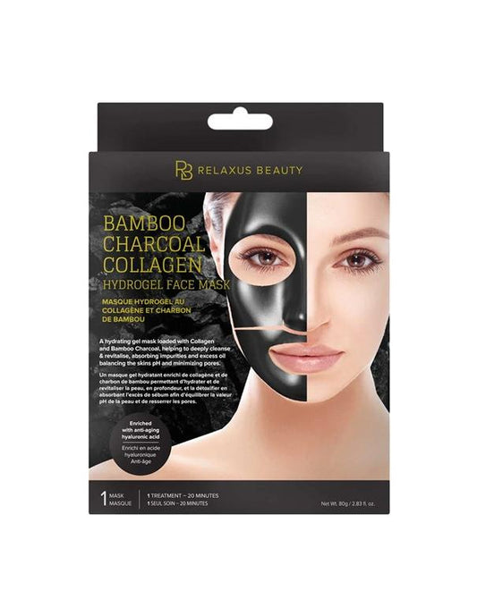 Masque facial hydrogel au collagène et au charbon Relaxus