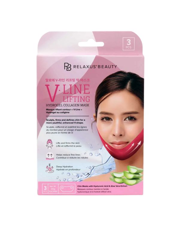 Lot de 3 masques liftants au collagène hydrogel Relaxus V-Line