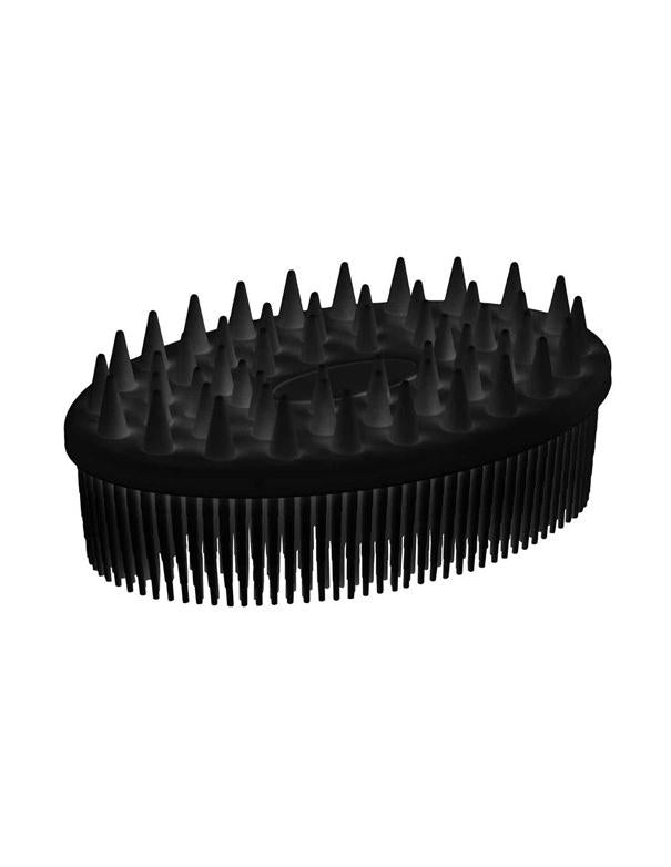 Brosse 2 en 1 en silicone pour le cuir chevelu et le corps Relaxus, noire