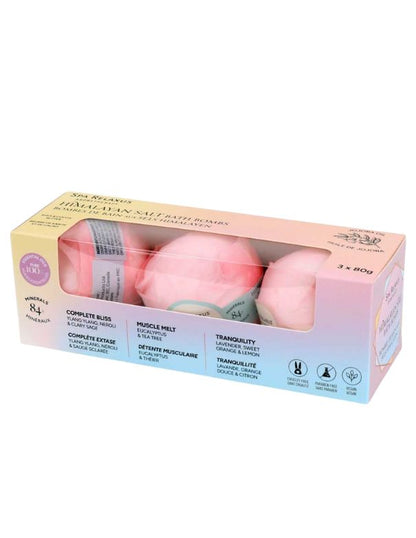 Coffret cadeau 3 bombes de bain au sel de l'Himalaya Relaxus