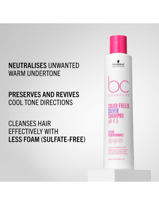 Shampoing micellaire argenté Color Freeze pH 4,5 de BC Bonacure - 1 L