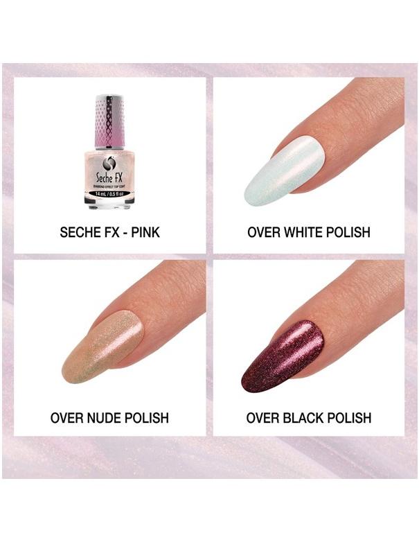 Seche FX Diamond Effect Top Coat Pink - 14ml