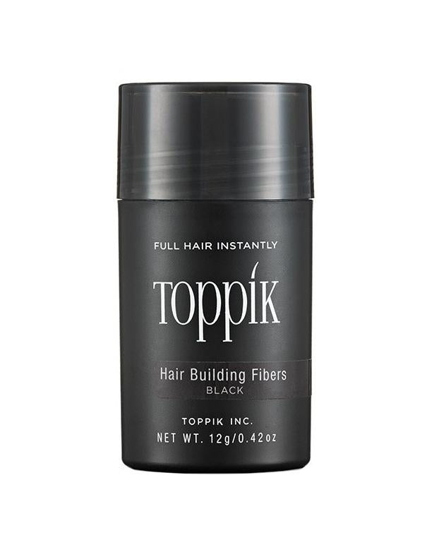 Toppik hair building fibers container on a white background