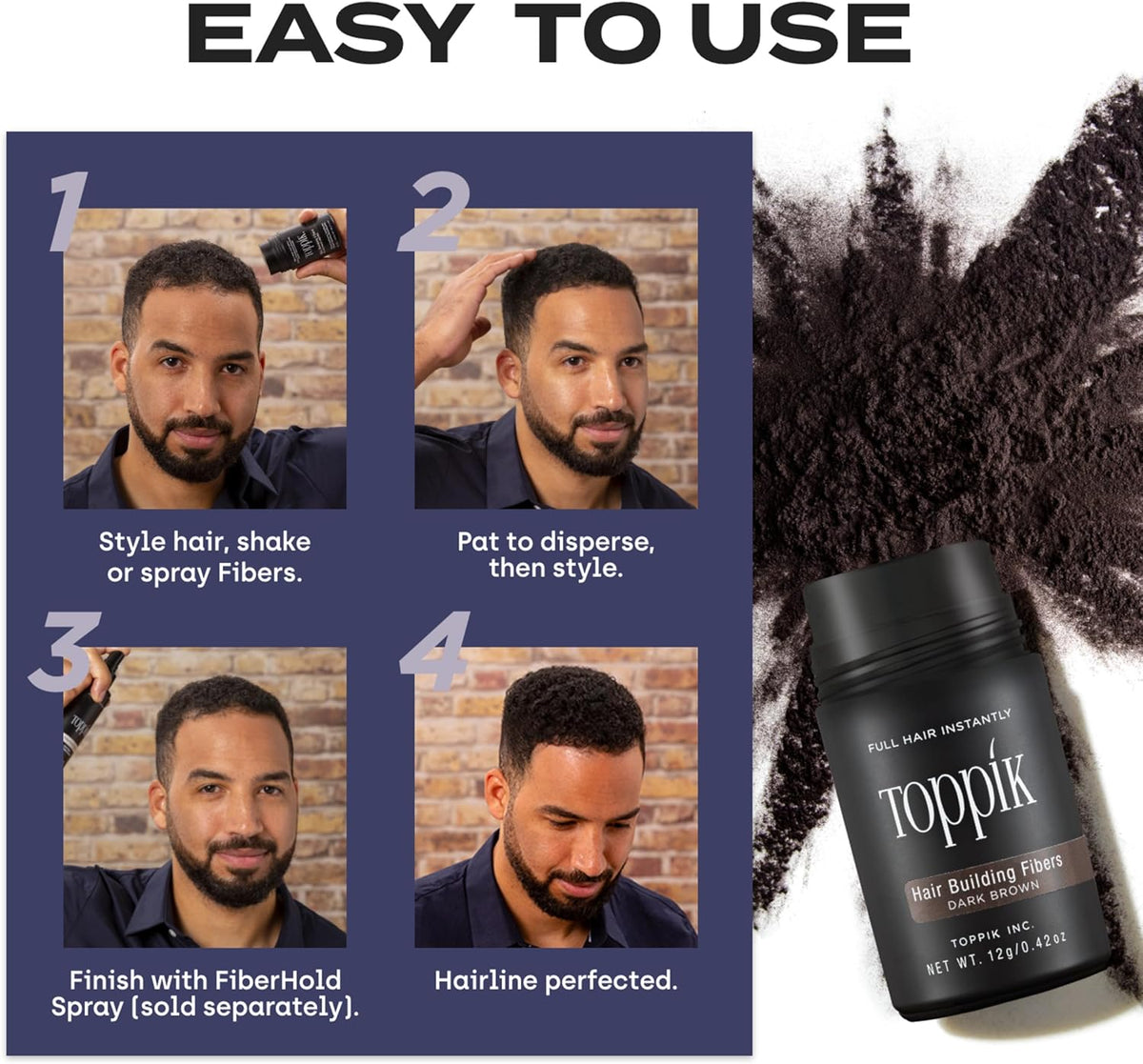 TOPPIK Hair Building Fibers (Black) - 12g